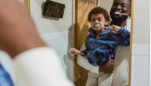 brushing teeth