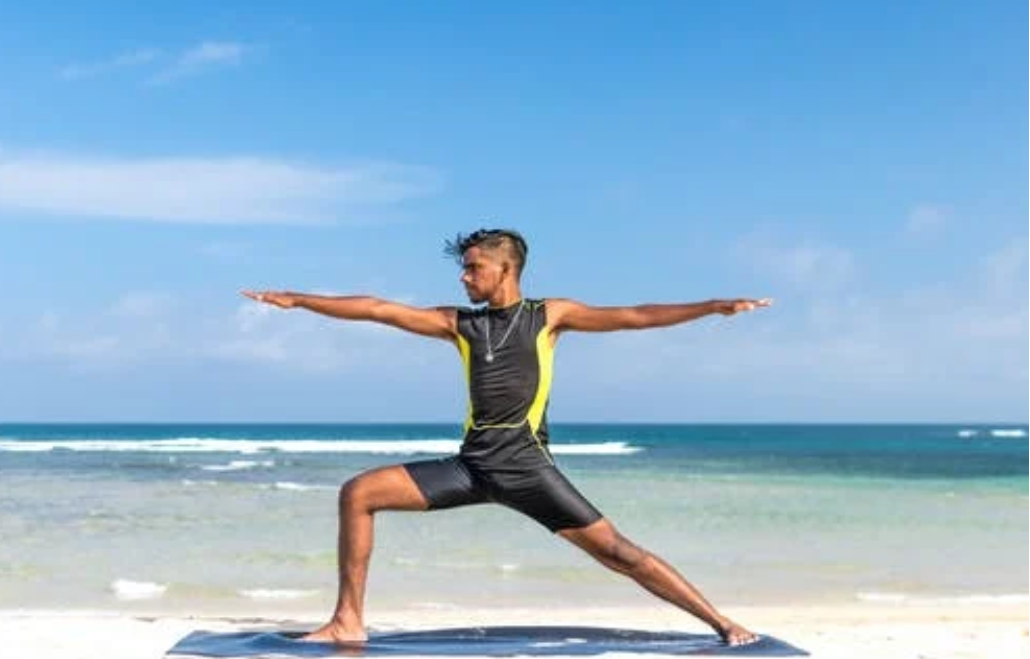 man doing yoga